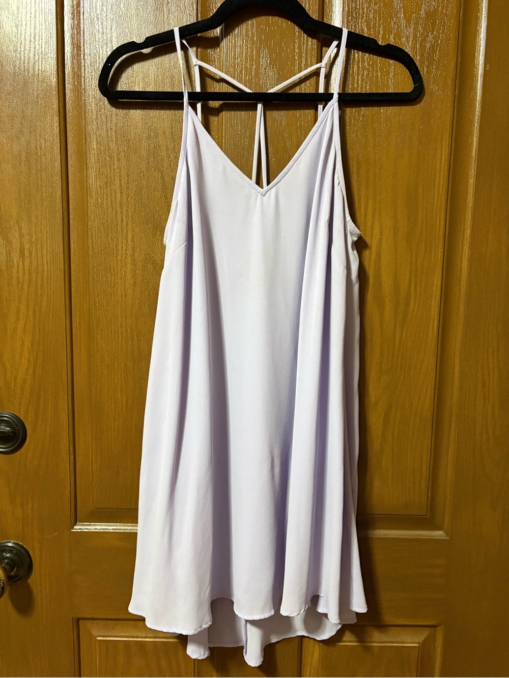 Lush Lavender V-Neck Spaghetti-Strap Mini Dress